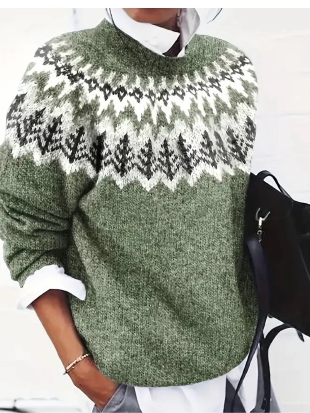 Nordic Pines Retro Fair Isle Sweater - New!